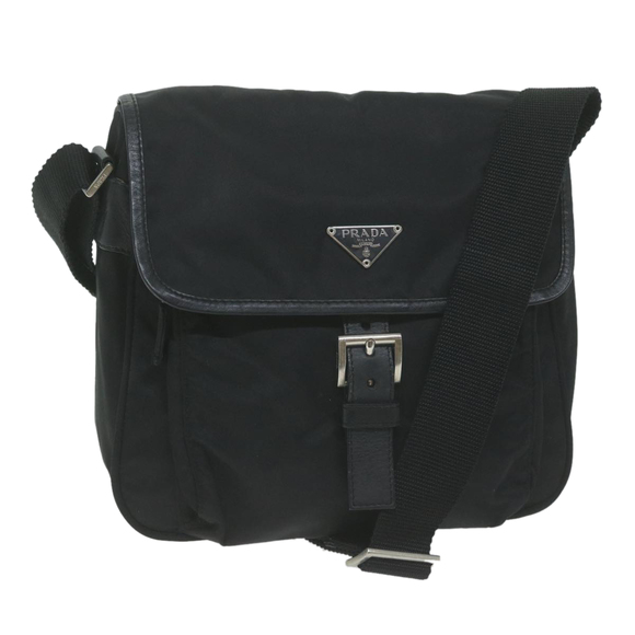PRADA Shoulder Bag Nylon Black Auth am5761 - Picture 1 of 16